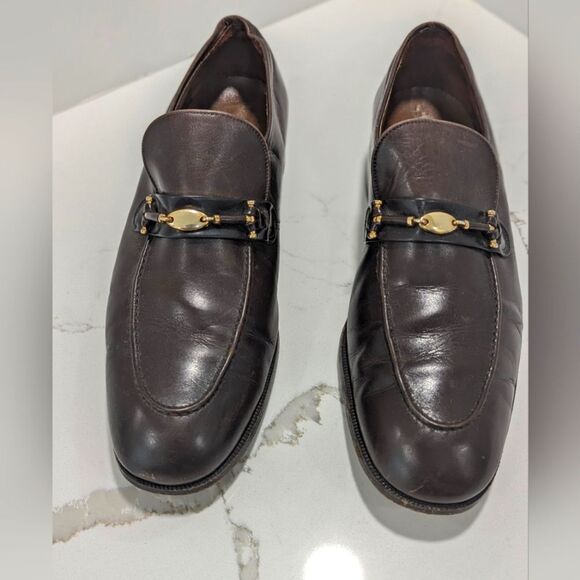 Florsheim Imperial Men Brown Leather Dress Horsebit Loafers Shoes Sz 9 Vintage main image 7
